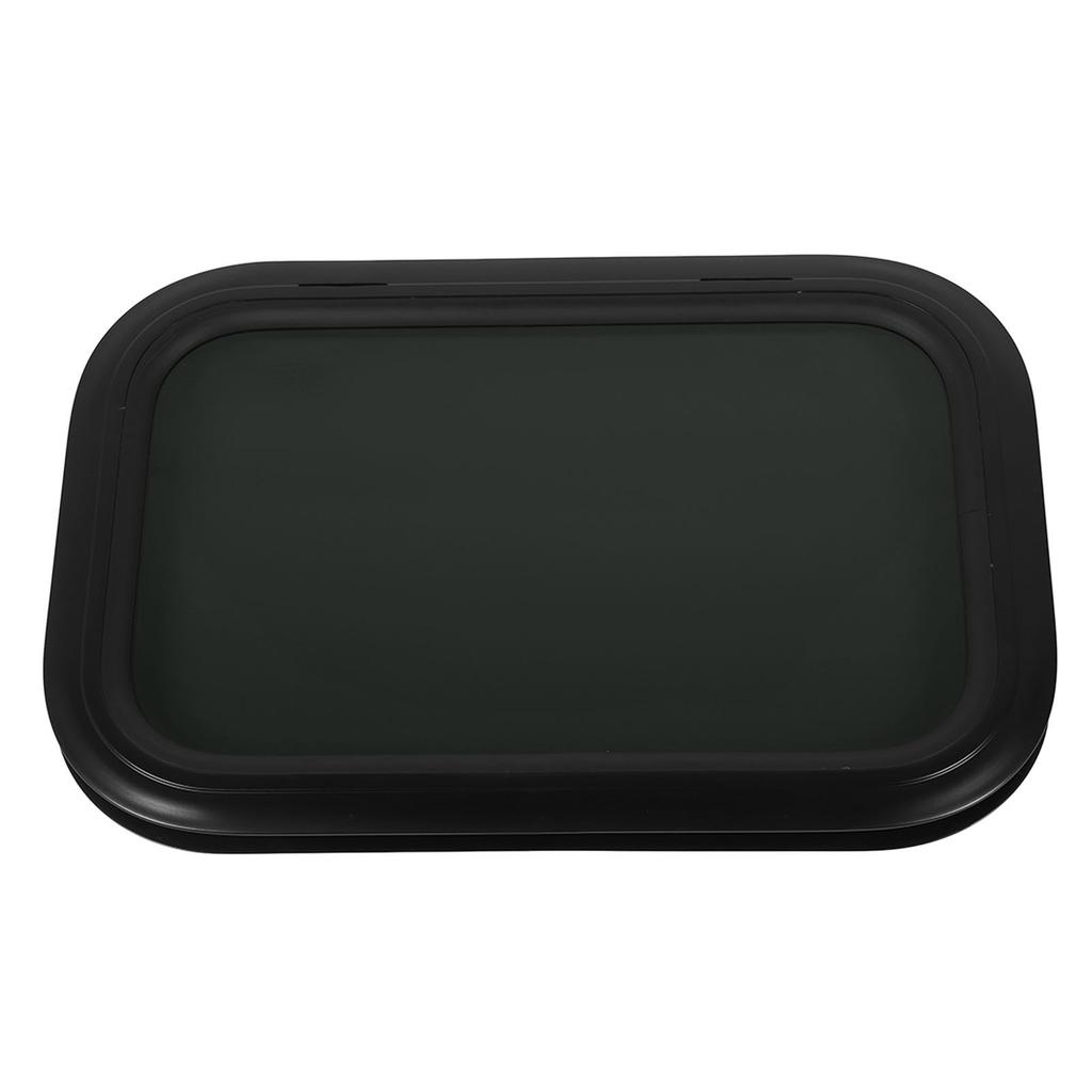 600x500mm RV Window Fixed Entry Entrance Door Window Black Clear Glass with Frame for RV Camper Caravan for 33‑38mm