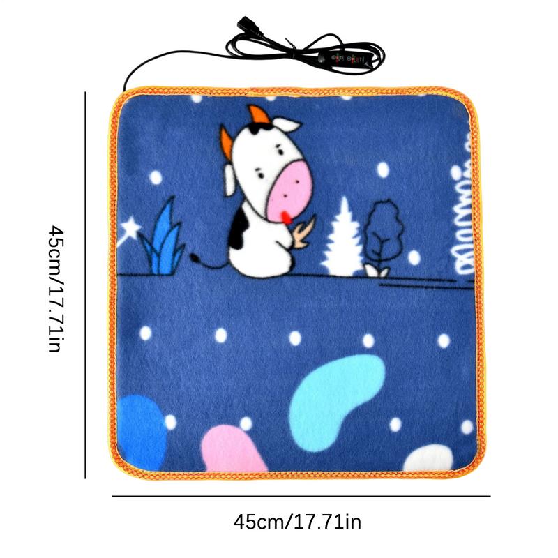 45x45cm Electric Heating Car Seat Cushion Pad USB Rechargeable Body Foot Warmers Anti-slip Cozy Winter Pet Warmer Blanket
