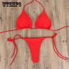 WTEMPO Women Bandeau Bandage Beachwear Swimsuit Bikini Set Push-Up Brazilian Swimwear