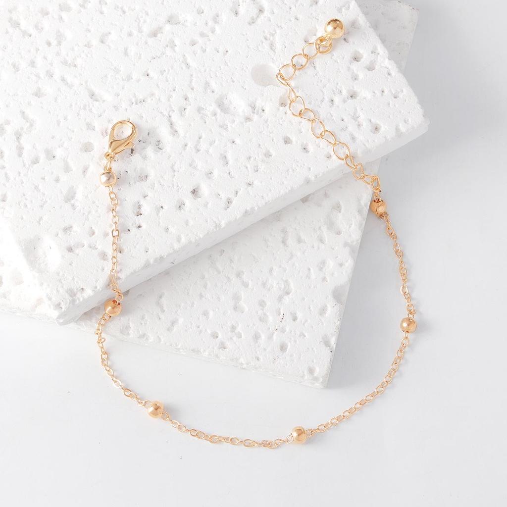 Korean Style Beaded Anklet: Simple, Fashionable, and Sexy Literary Design for Women