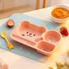 Cartoon Plastic Divided Dinner Plate Large Capacity Children Fruit Salad Plate Reusable Breakfast Food Plate Microwave Heatable