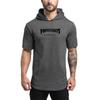 Muscleguys Summer  Men’s Fitness Bodybuilding Hooded T-shirt Youth Trend Sports T-shirt with Hoodie Fashion All-match Casual Short-sleeve