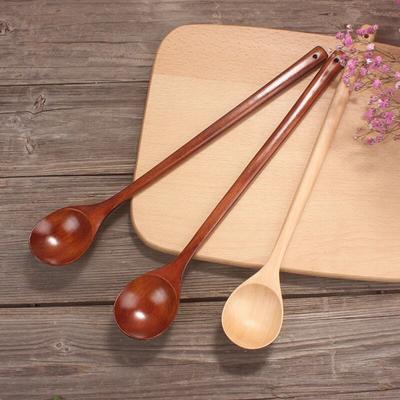 1Pc Holz Löffel Langen Griff Holz Suppe Löffel Für Essen Mischen Rühren Kochen Tee Dessert Geschirr Küche Liefert