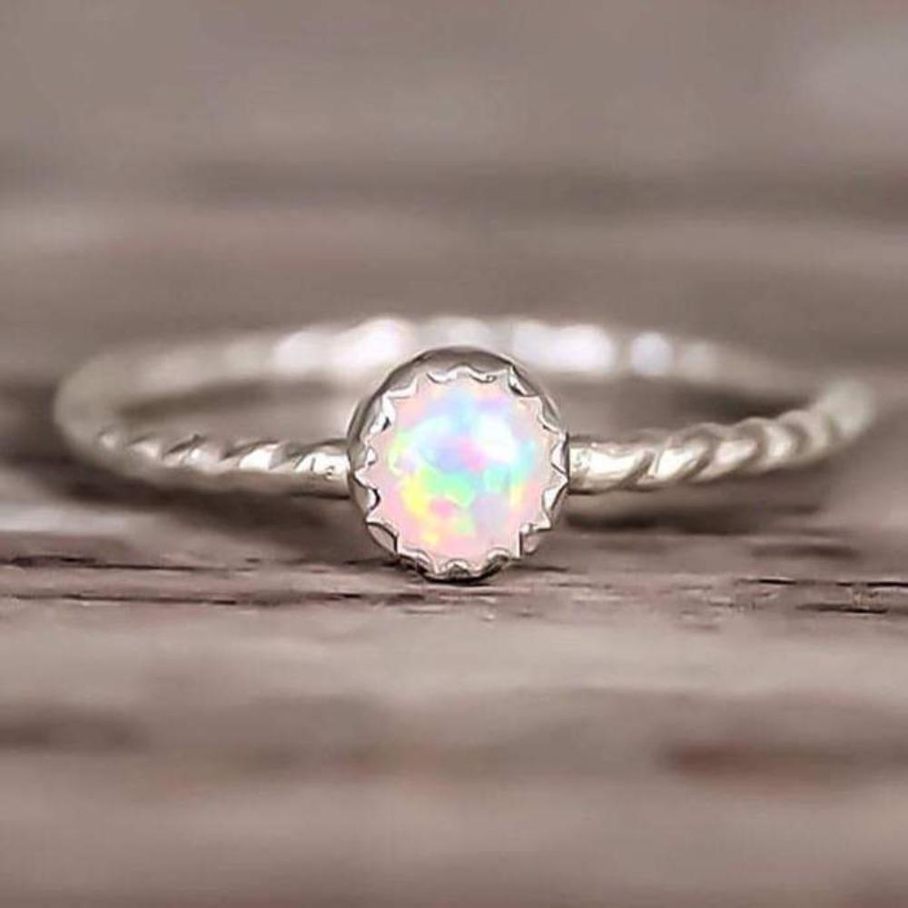 

Elegant Opal Rings for Women Dainty Engagement Pinky Rings Trendy European Fashion Jewelry Gift no. 6
