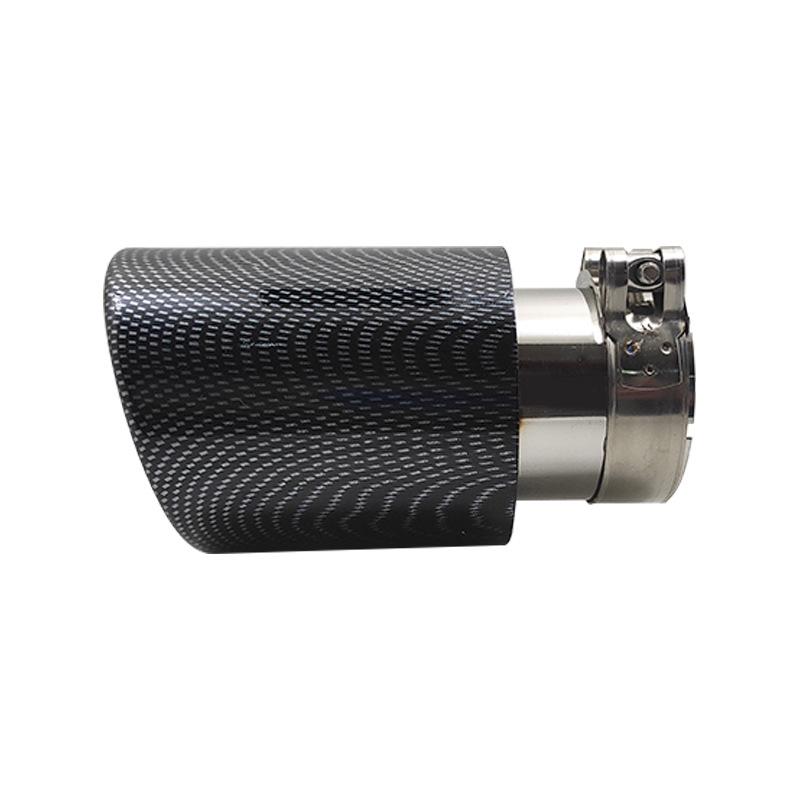 Carbon Fiber Black Corrugated Muffler Tailpipe 6.3cm Universal Fit