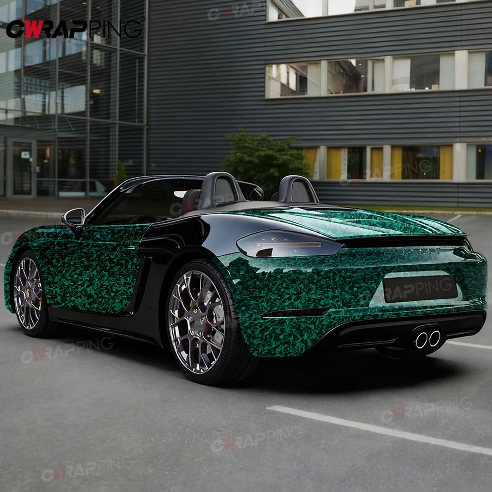 Carbon Fiber Vinyl Wrap for Car Tuning Stickers Waterproof Film Wrapping Foil Car Film Covering Auto Outdoor Accessories Sticker verde
