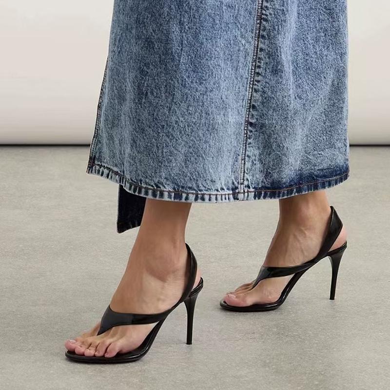 Móda Liyke Stručné Pohodlné Kožené Dámské Žabky Vysoké Podpatky Sexy Zlaté Sandály Slingback Módní Přehlídka Dámské Párty Společenské Boty Velká Velikost 35-46