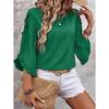 Summer Women's New Crew Neck Lace Irregular Seven Quarter Sleeve Top