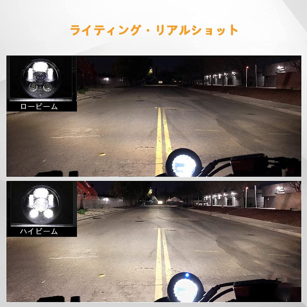JIAHER Motorcycle Headlight Vehicle Inspection Compatible Universal 5.75 Inch LED Headlight Harley Davidson 883