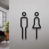 Wash Room Door Toilet Sign Plate Brass Wc Holder Signage Board Durable Wall Label Sticker