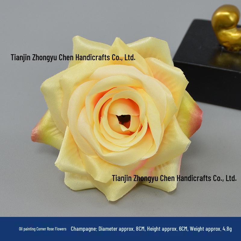 Champagne Silk Imitation Flowers for Hairpins, Hanfu Headdresses, Souvenirs, and Performance Accessories.