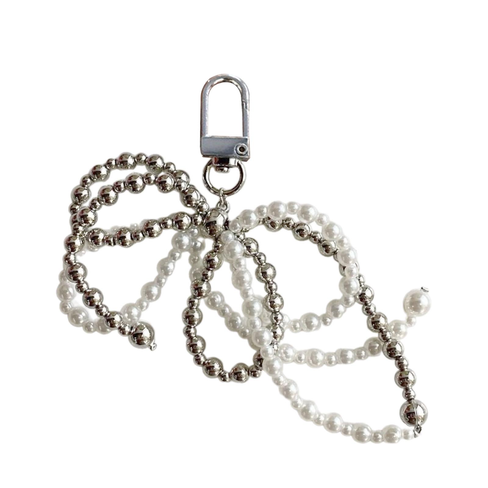 

Elegant Beaded Bowknot Key Holder Colorful Beaded Keyrings Fashion Key Pendant Alloy and Acrylic Texture for Daily Use 4