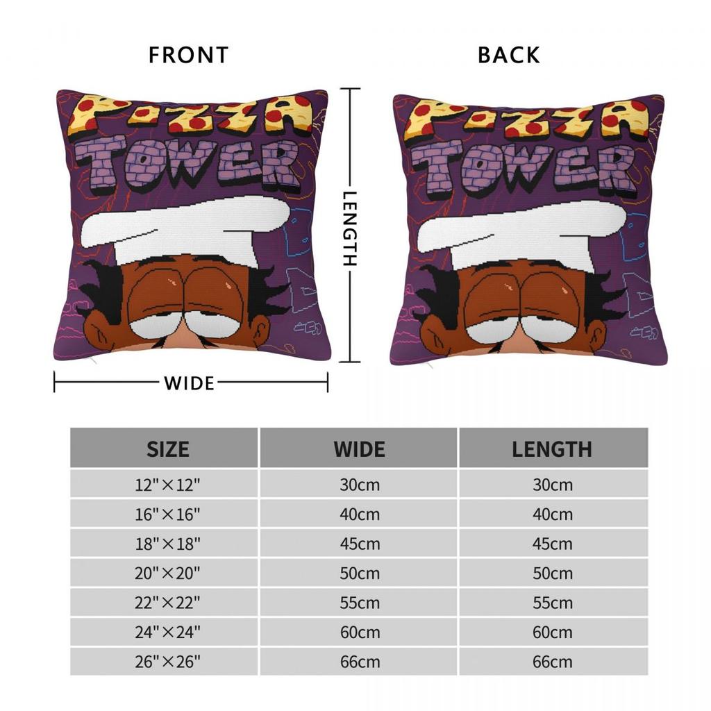 Pizza Tower Game Lover Pillowcases Accessories Printing Cushion Cover Throw Pillow Cover Seater Decorations Square Multi Size