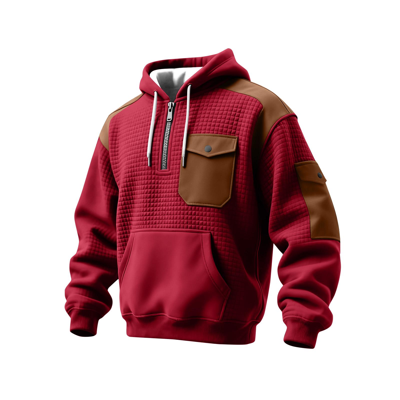 

Мужская толстовка-худи однотонная Мужская спортивная большого размера Повседневная толстовка M винный