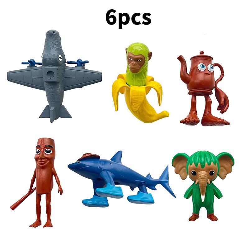 Italian Brainrot Al Pvc Figurine Set With Shark And Wooden Bucket For Collectors And Kids