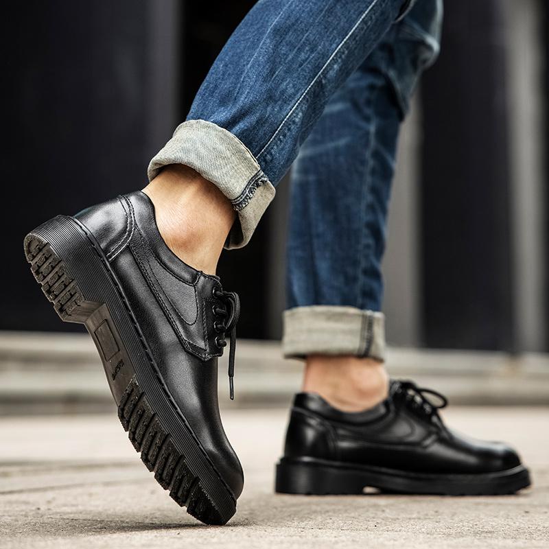 Fashion Derby men's leather shoes Classic casual gentleman style Daily business or office plus size Dress up shoes lace-up Four Seasons