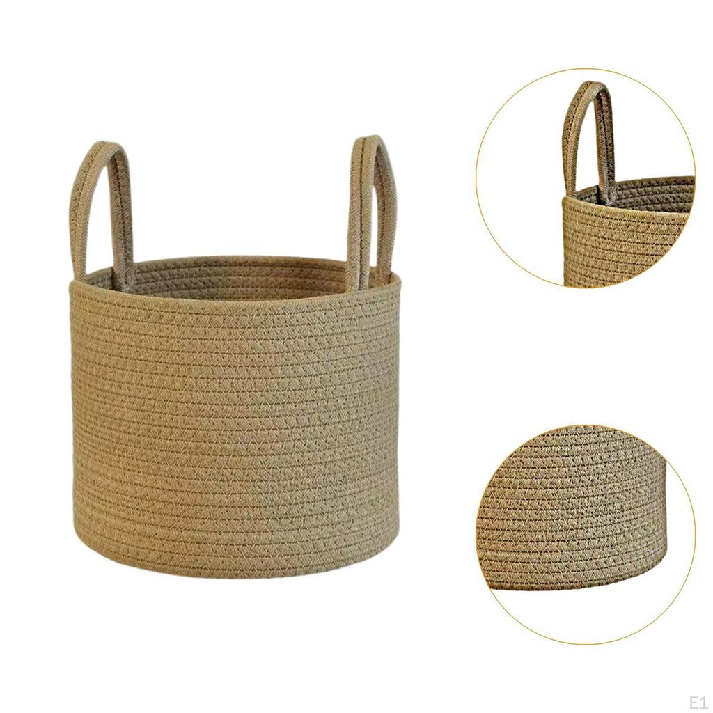 Large Round Utility Basket with Handles, Ideal for Laundry In Living