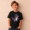 Kids Pokemon Krookodile Print Short Sleeve T-Shirt Boys Cartoon Graphic Casual Tee Children Birthday Gift