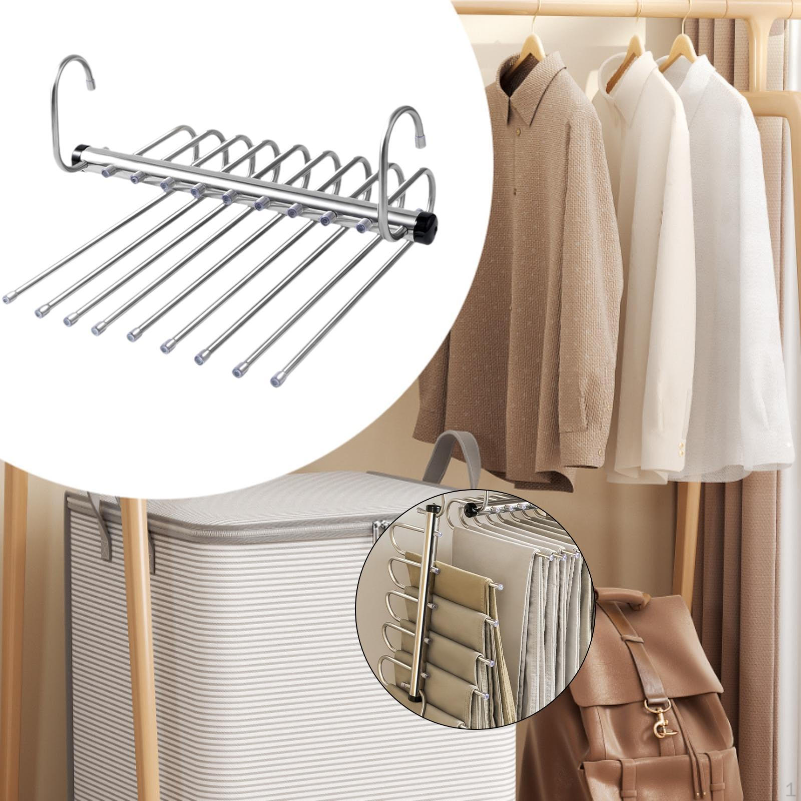 Вешалка для брюк Крючок для хранения в шкафу Регулируемая вешалка для брюк из нержавеющей стали Многофункциональная 9 Layer 1715₽