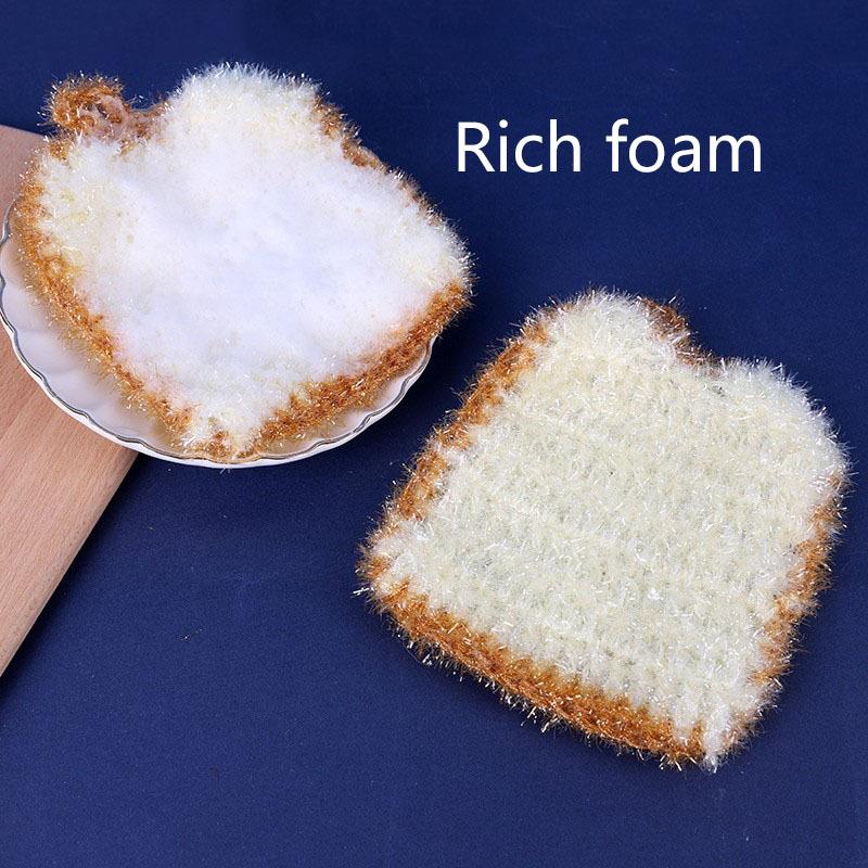 5PCS/Set Bread Toast Dishwashing Cloth Thick Oil-free Kitchen Dishwashing Towel Acrylic Dishwashing Cloth
