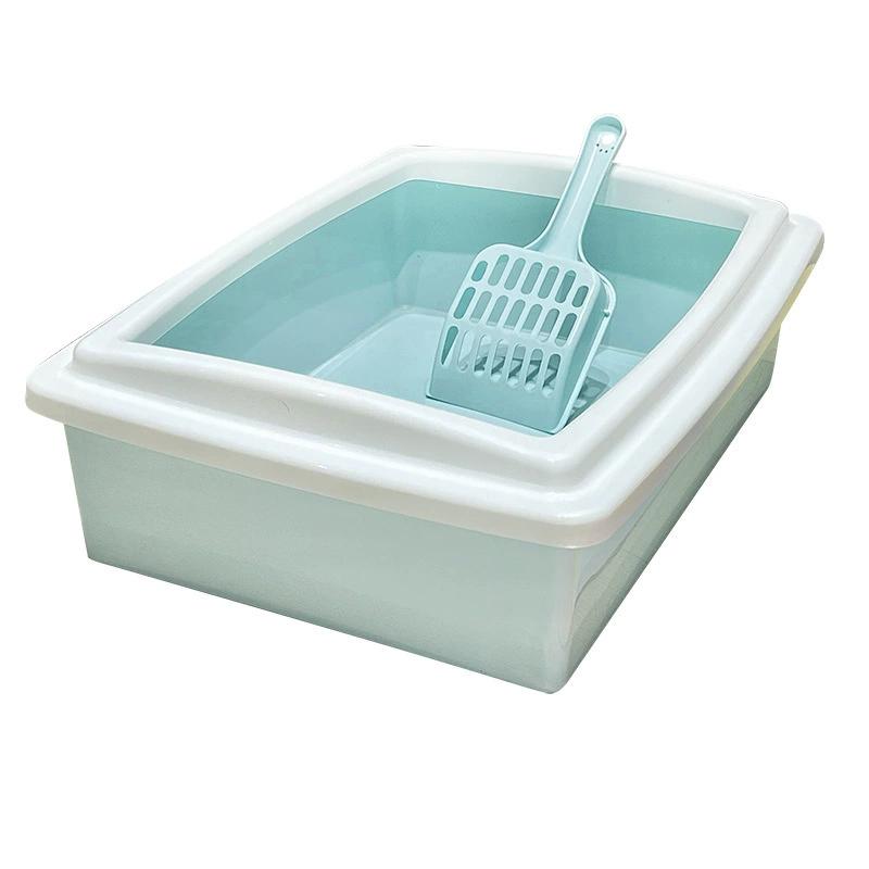 

Arenero grande para gatos, caja de arena semicerrada, bandeja de limpieza para mascotas, duradera