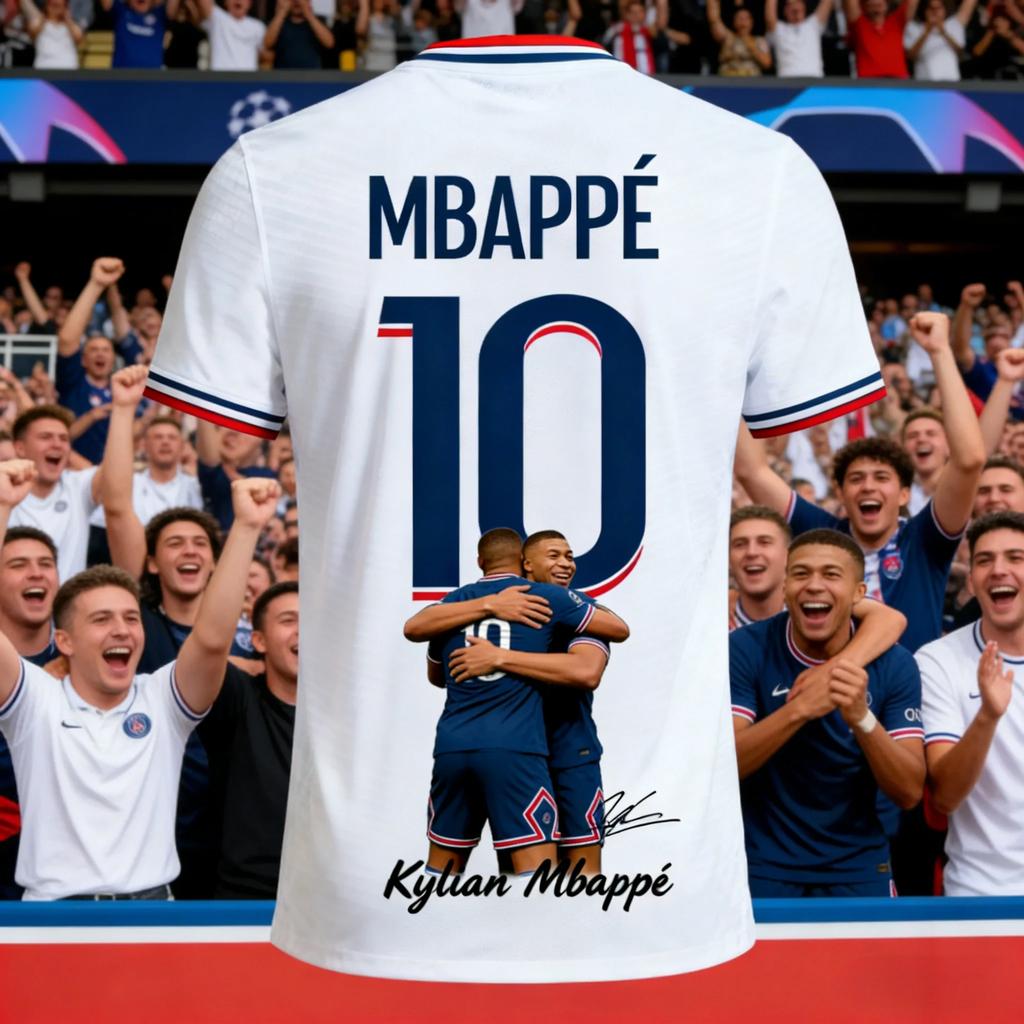 Nuova Maglietta T-shirt Famiglia Mbappé Stampa 3D Estiva Maglia da Calcio - Asciugatura Rapida e Traspirante Adatta per l'Abbigliamento Sportivo