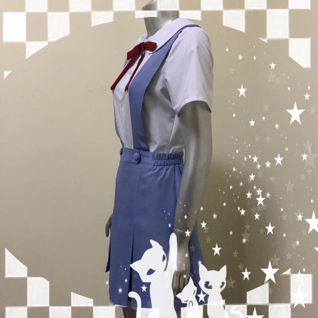 Mist Blue EVA Rei Ayanami & Asuka Cosplay School Uniform - Anime Female Japanese Uniform