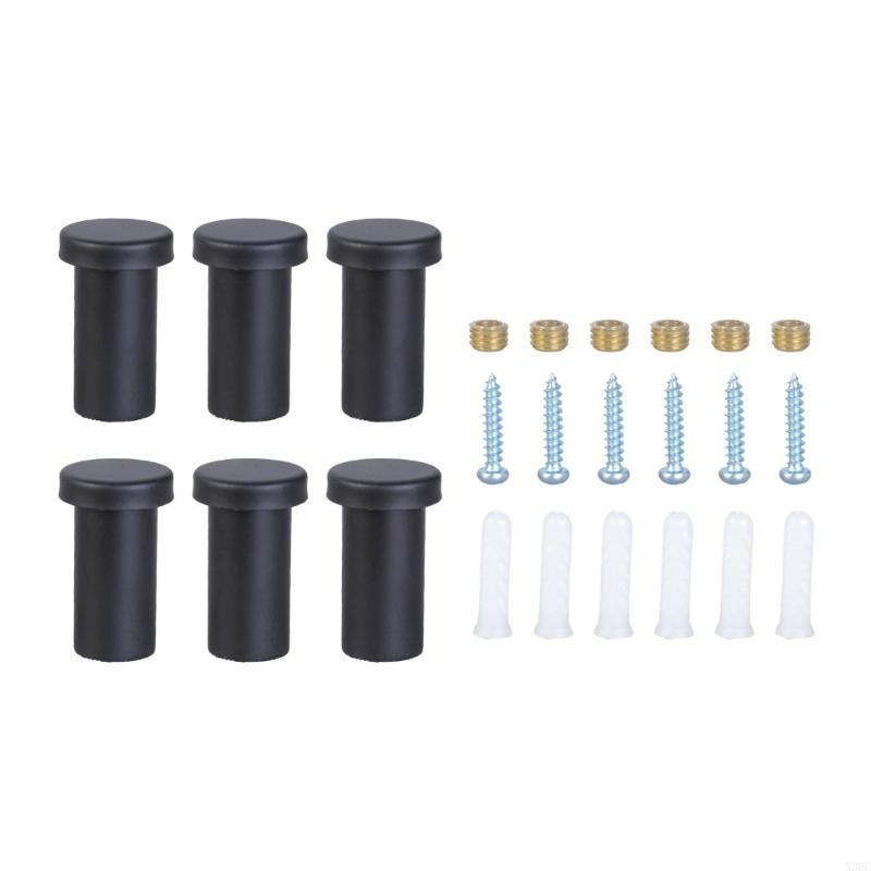 Packung mit 6 modernen Mantelhaken mit Schrauben Moderne schwarze/goldene Wandhaken Kleiderbügel für hinter der Tür zur effizienten Aufbewahrung zu Hause X3UC