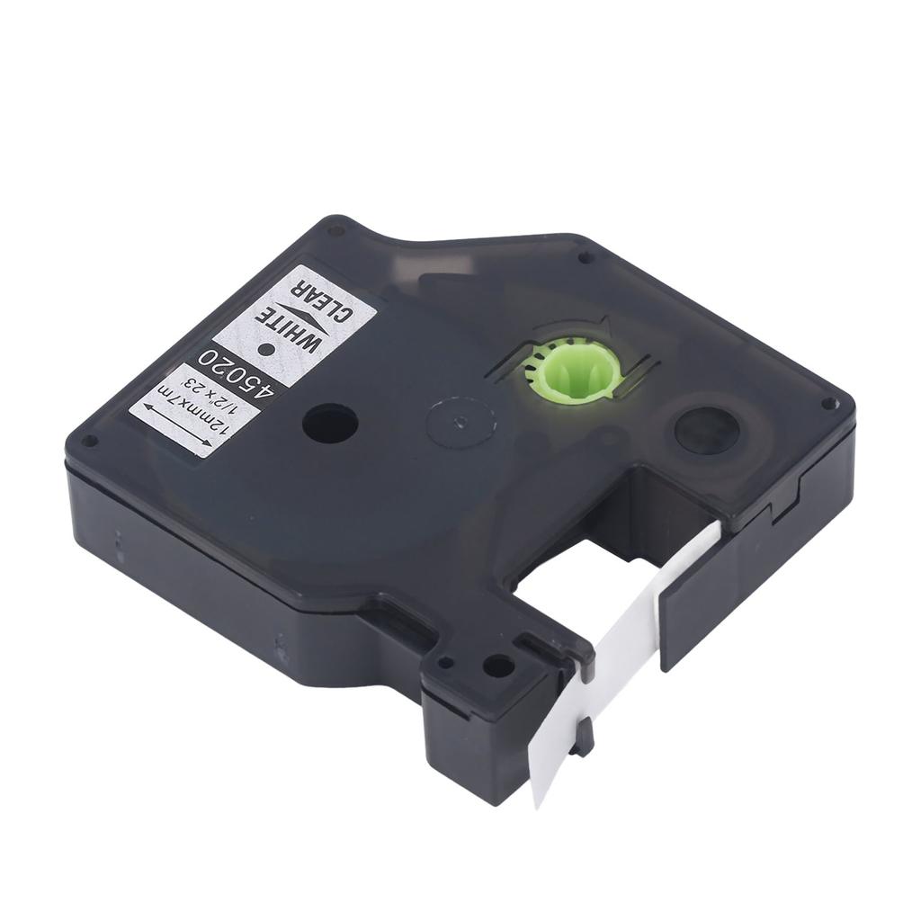 Fita para etiquetadora de 12 mm e 23 pés de comprimento, à prova d'água, resistente a óleo, tinta uniforme, fita para etiquetadora de longa duração para