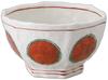 Round Crest Hexagonal Bowl X 18 X Bowl Setomonohonpo Red-painted (Large) [18 10.5cm]