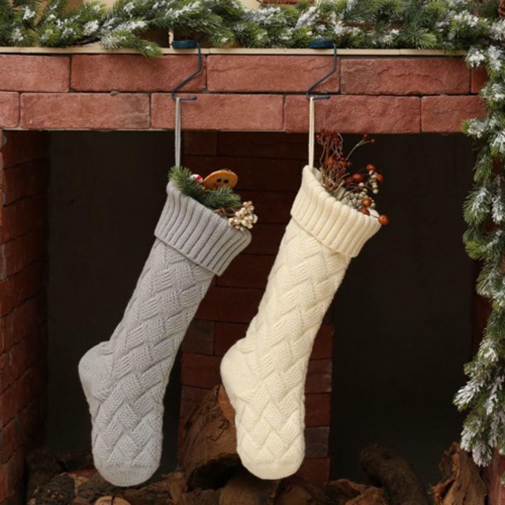 Xmas Tree Ornaments Knitted Christmas Stocking Large Size Gift Bag Christmas Decor