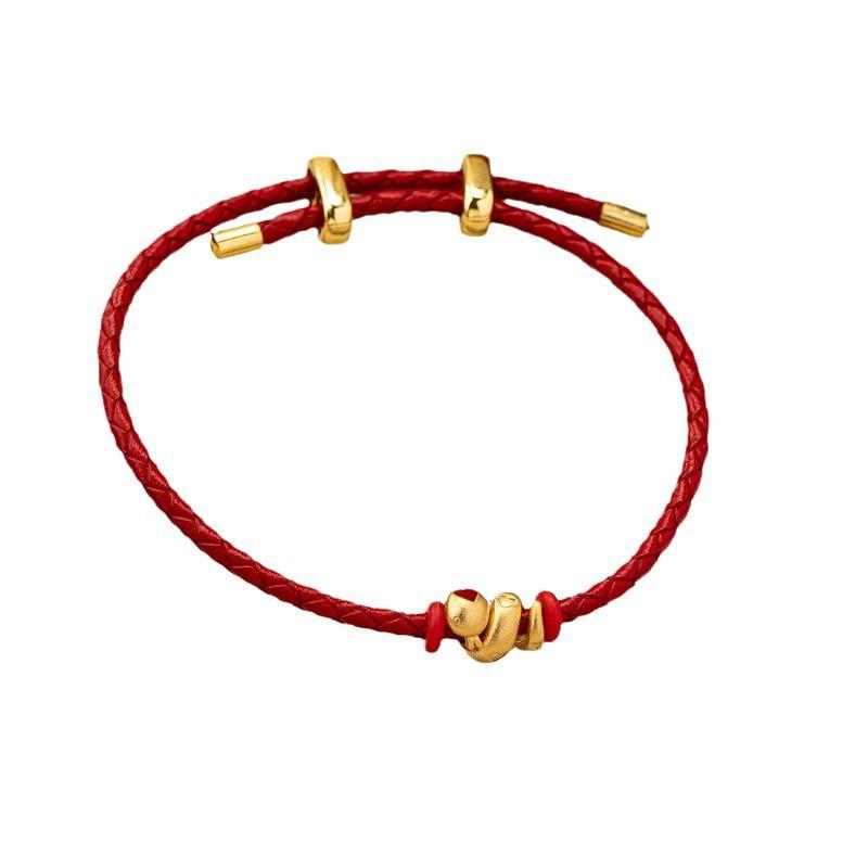 Red Black Snake Zodiac Rope Bracelet Women Men Handmade Minimalist Fashion Accessory