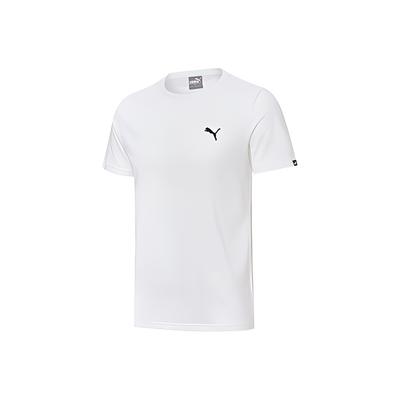 Embroidered Logo Round Neck Short Sleeve T-Shirt Men Tops White 834479-02