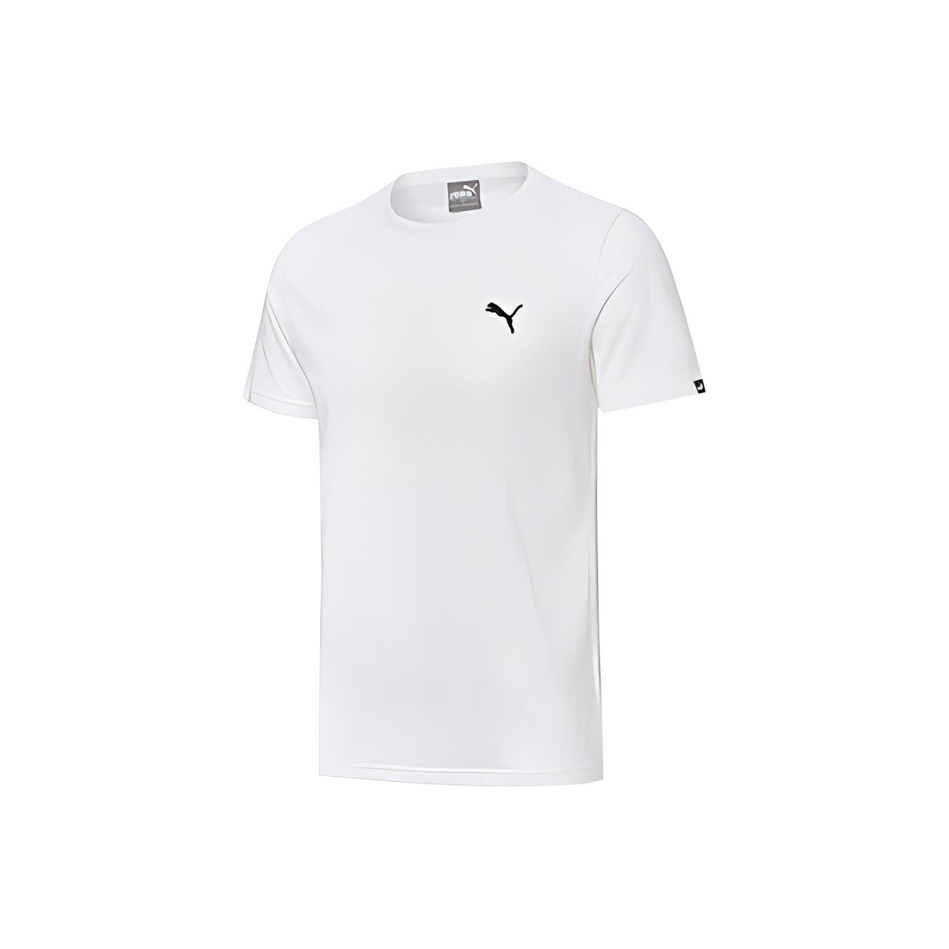 Puma Embroidered Logo Round Neck Short Sleeve T-Shirt Men tops White 834479-02 S
