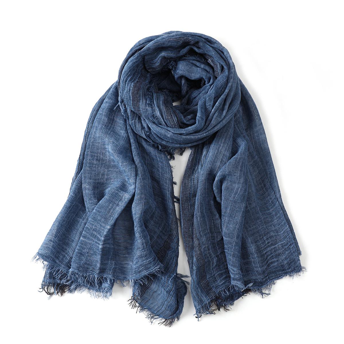 Модные полосатые мужские шарфы Хлопок Лен Осень Зима Теплый платок-шарф Мужские аксессуары Короткая кисточка Bufanda Шаль