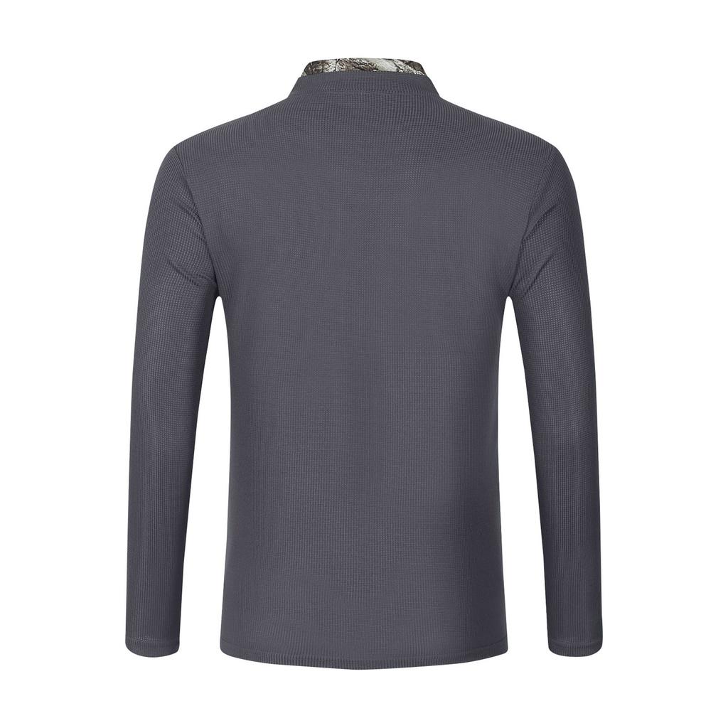 Men's Single Breasted Round Neck Long Sleeved Casual Sports Top