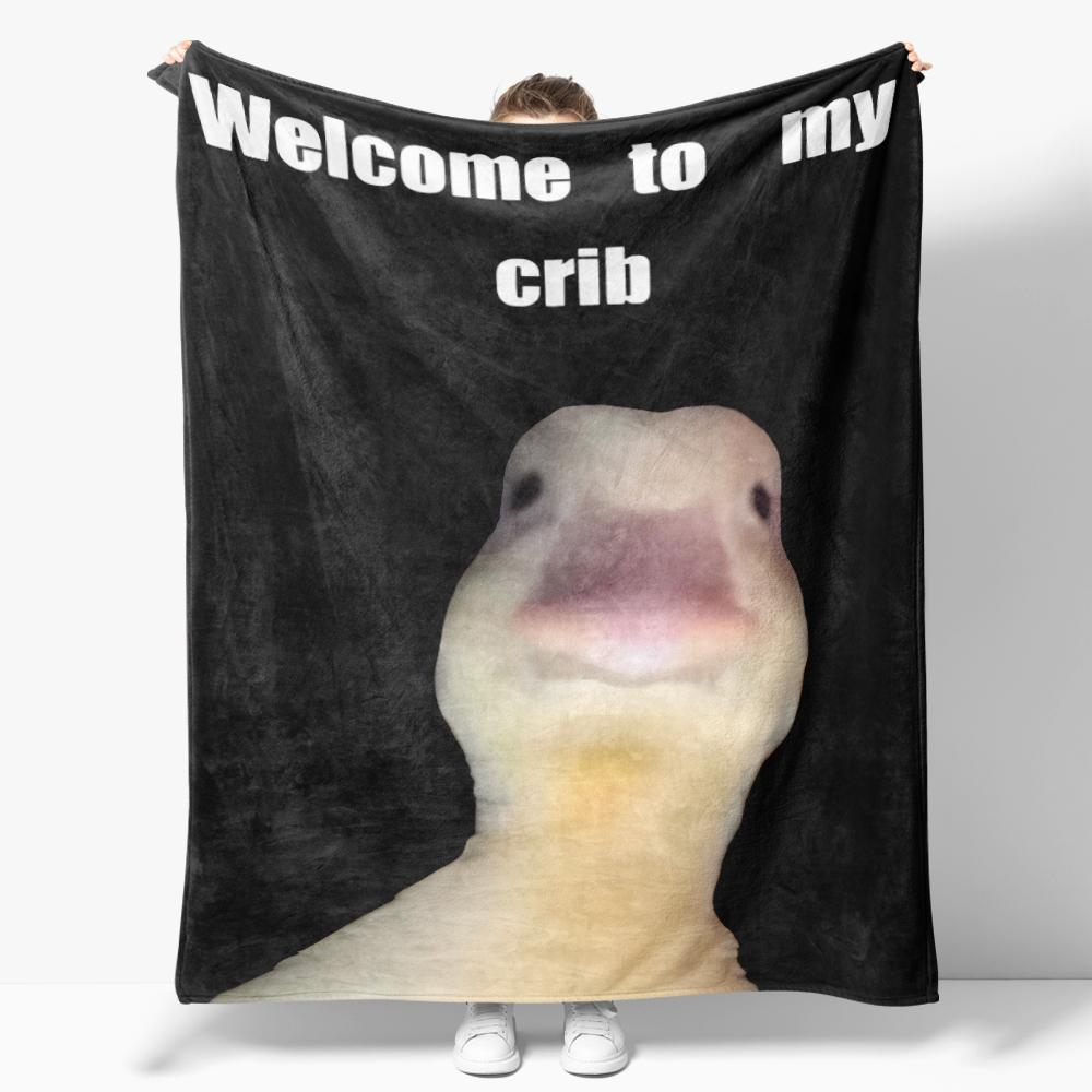 

Welcome to My Crib Flannel Blanket for Sofa Funny Creativity Throw Blankets For Bed Dorm Room Home College Decor 75x90cm