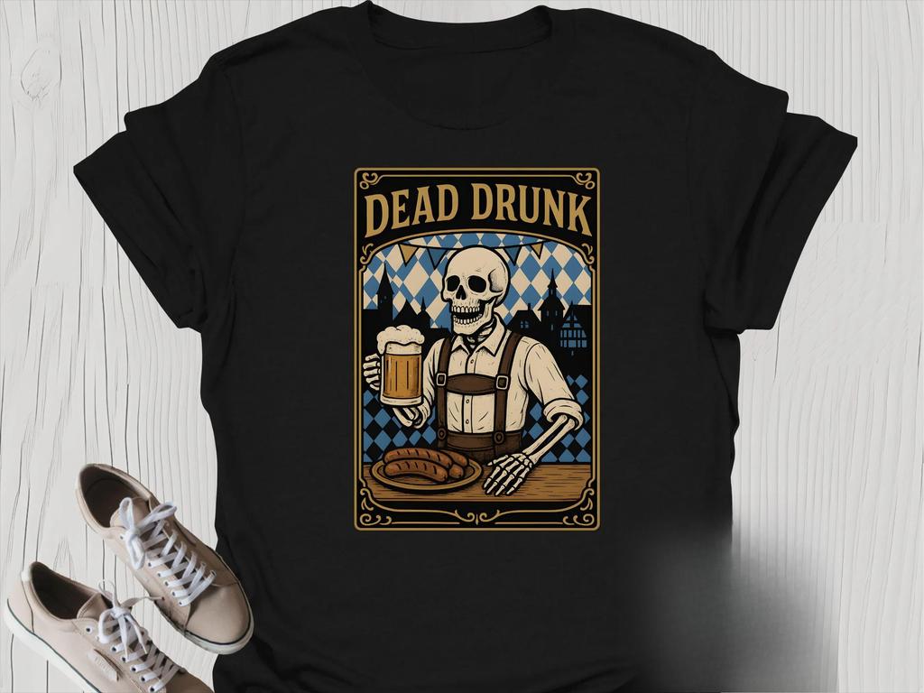 Dead Drunk Oktoberfest Men Shirt Octoberfest Bavarian Party Shirt | German Festival Shirt for Beer Lovers | Beer Drinking Shirt