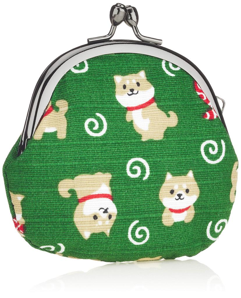 Maeda Senko Wabunbiyori Mameshiba Errand Round Coin 117808 2.5" Purse, Green,