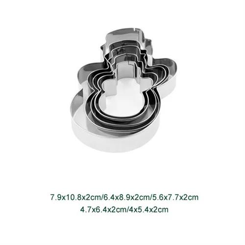 5Pcs Christmas Cookie Cutter Set Stainless Steel Christmas Themed Shape Cookie Mold Biscuit Cutters Xmas DIY Baking Cookie Tool