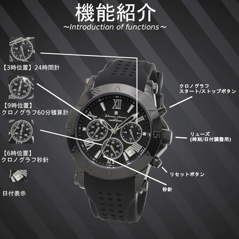 Salvatore Marra Men S Watch Chronograph Black Quartz Gift Bkbk