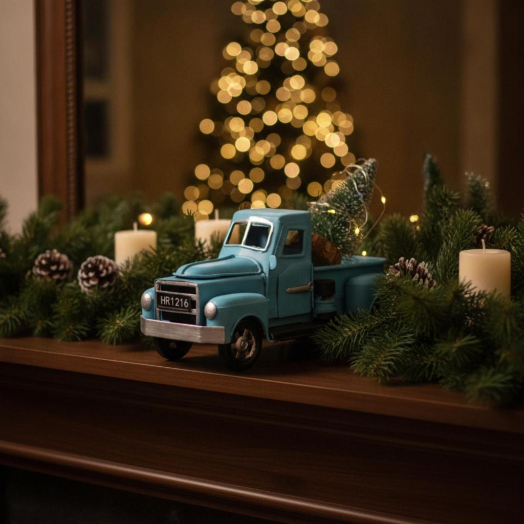 Pickup Truck Ornament Distressed Decoration Tabletop for Shelf, Desk, Decorators
