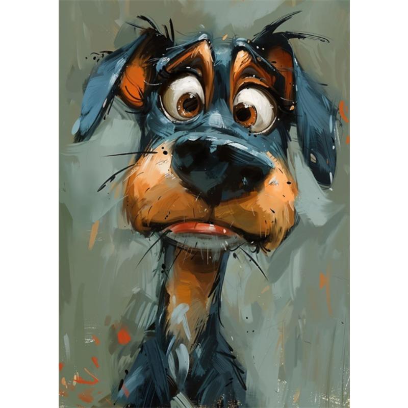 Abstract Art Funny Animals Rabbit Fox Donkey Cat Lion Canvas Posters and Prints Cartoon Animal Mural Canvas Wall Art Home Decor