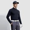 Fila New Knit Long Sleeve Golf Lycra Polo Shirt Sweatshirt Men Tops Deep-Black A11M345220F-BK