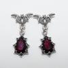 Fashion Personality Exquisite Luxury Red Crystal Stone Pendant Earrings Horror Ladies Gothic Vampire Bat Earrings Halloween Gift
