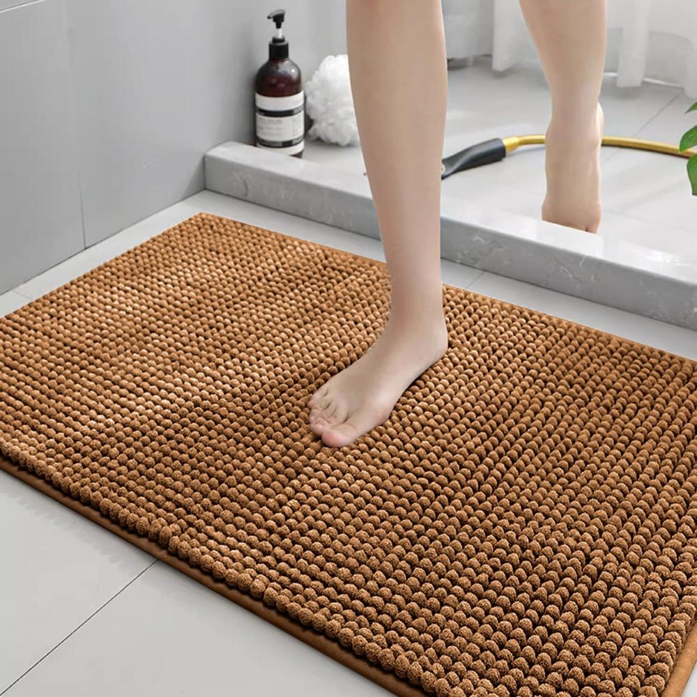 Absorbent Bath Rug Non-slip Living Room Carpets Household Chenille Bathroom Mat  Bedroom