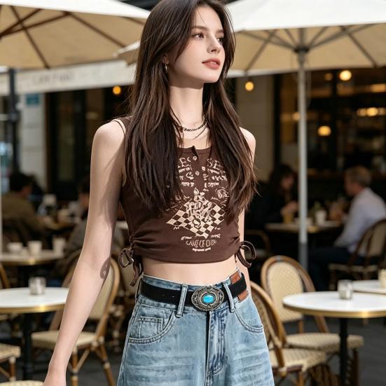 Retro Western Turquoise Belt with Distressed Silver Color Carved Buttons Natural Blue Turquoise Rodeo Style Cowboy Cowgirl Waistband