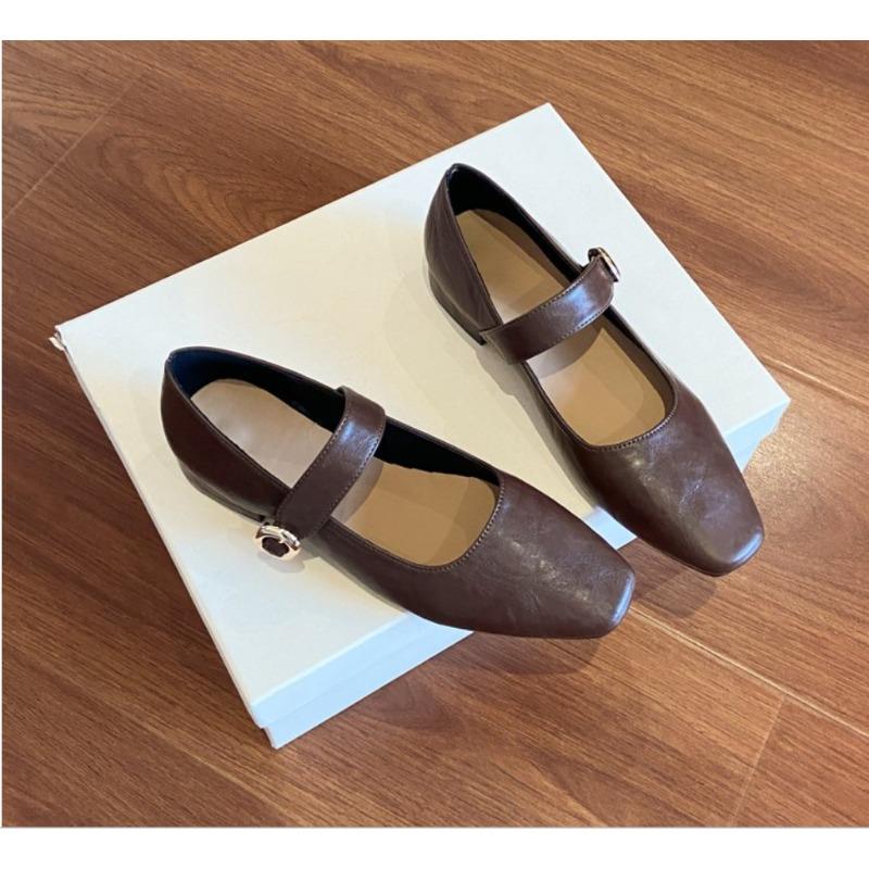 Fashion 2025 New  Jane Shoes for Women Retro Style Square Toe Low Heel Single Shoes Soft and Comfortable Ballet Shoes Zapatos Mujer