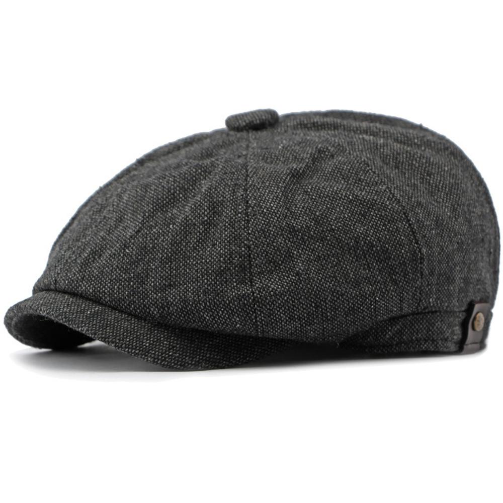 HT4665 Baskenmützen für Herren Damen Künstler Maler Baskenmütze Männlich Weiblich Verstellbar Efeu Flache Kappe Frühling Sommer Leinen Achteckige Baskenmütze