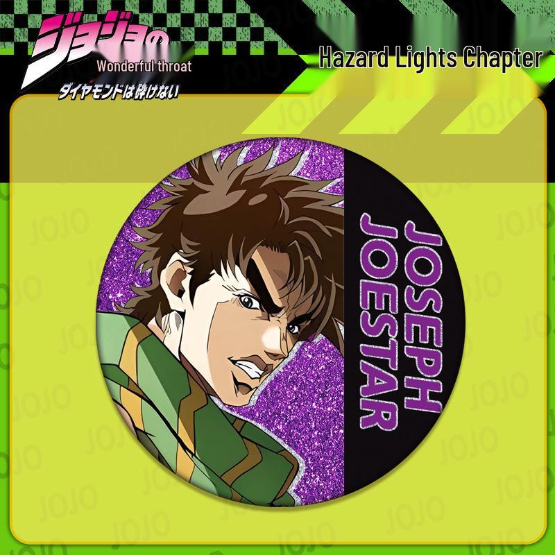 JOJO's Bizarre Adventure Double Flash Badge: HD Print, 75mm/58mm Diameter, Anime Button Pin